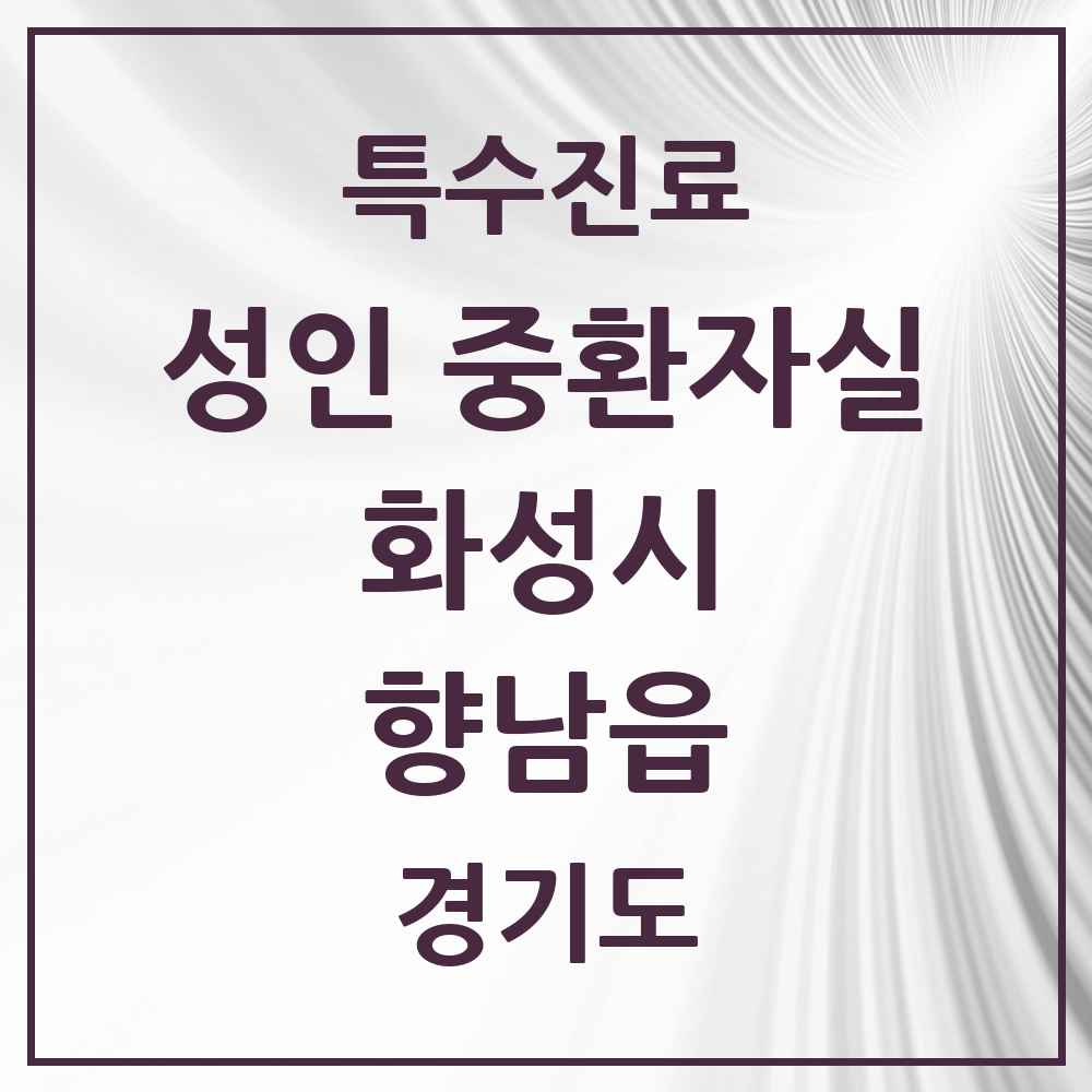 2025 경기도 화성시 향남읍 성인 중환자실 의원·병원 목록 1곳