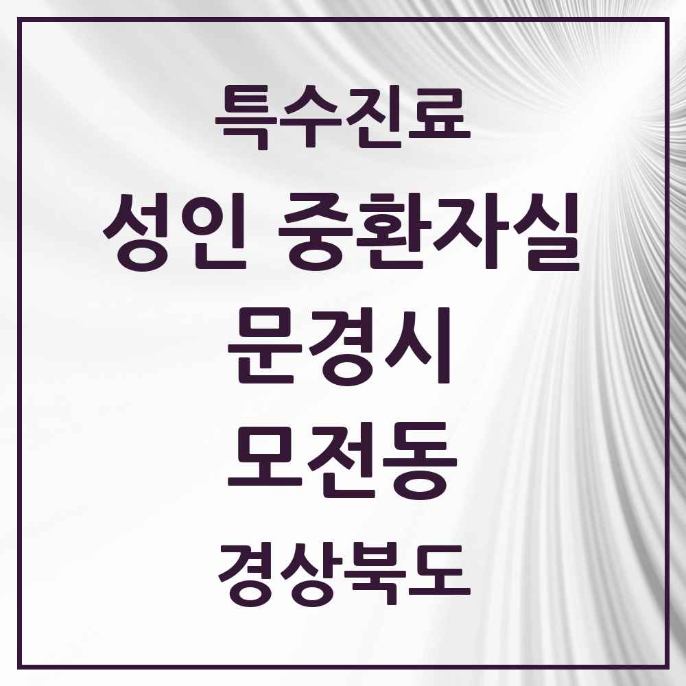 2025 경상북도 문경시 모전동 성인 중환자실 의원·병원 목록 1곳