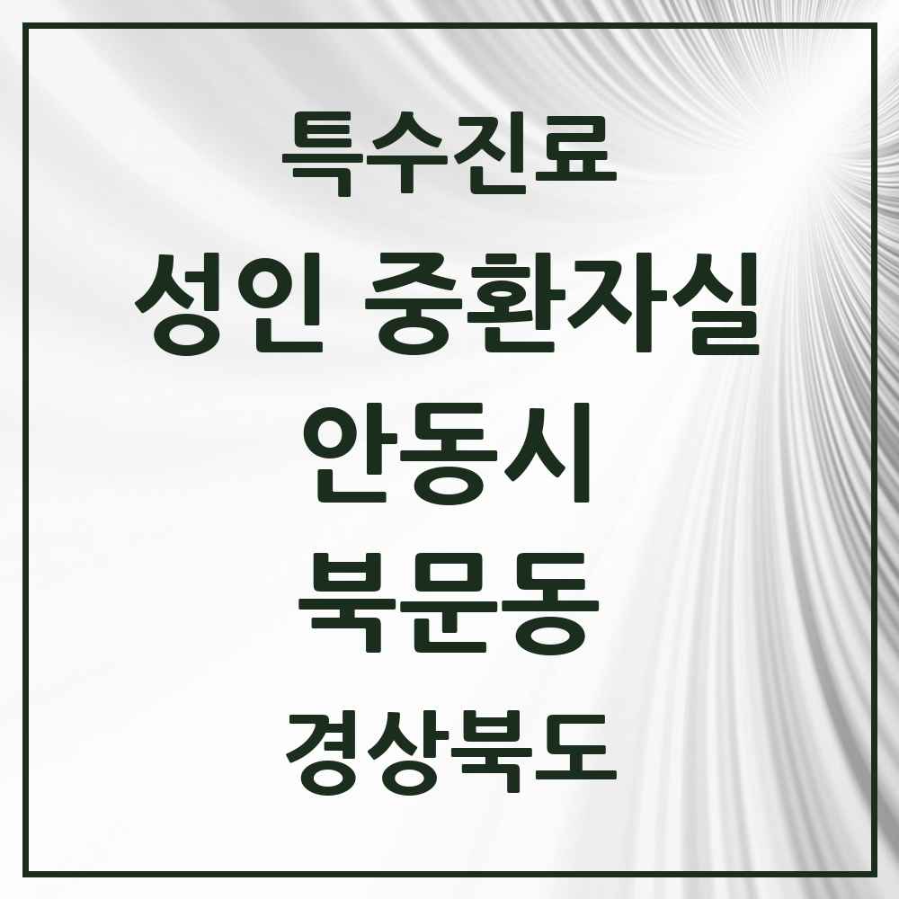 2025 경상북도 안동시 북문동 성인 중환자실 의원·병원 목록 1곳