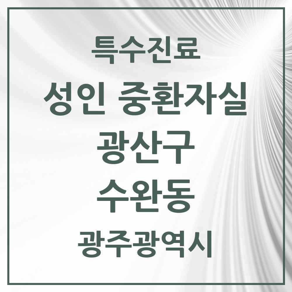 2025 광주광역시 광산구 수완동 성인 중환자실 의원·병원 목록 1곳
