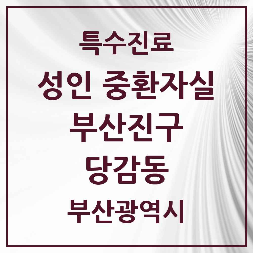 2025 부산광역시 부산진구 당감동 성인 중환자실 의원·병원 목록 1곳