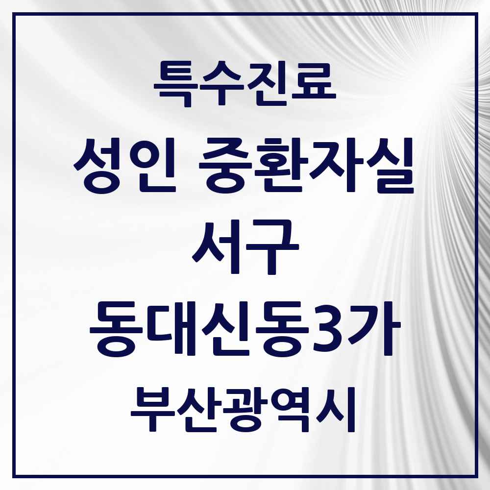 2025 부산광역시 서구 동대신동3가 성인 중환자실 의원·병원 목록 1곳