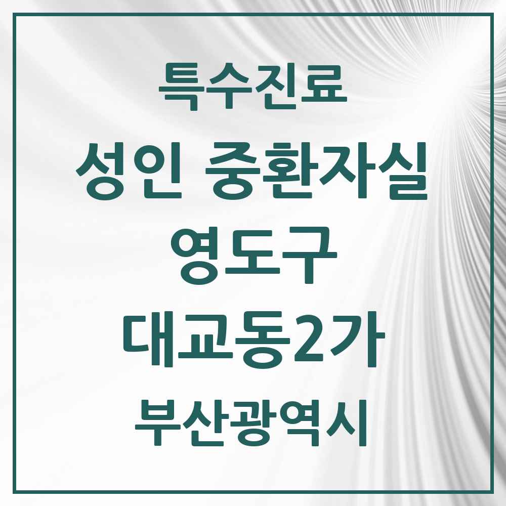 2025 부산광역시 영도구 대교동2가 성인 중환자실 의원·병원 목록 1곳