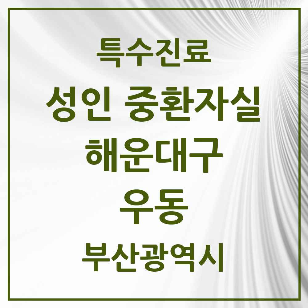 2025 부산광역시 해운대구 우동 성인 중환자실 의원·병원 목록 1곳