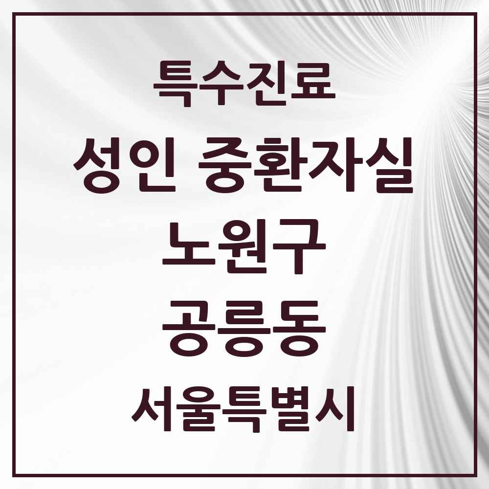 2025 서울특별시 노원구 공릉동 성인 중환자실 의원·병원 목록 1곳