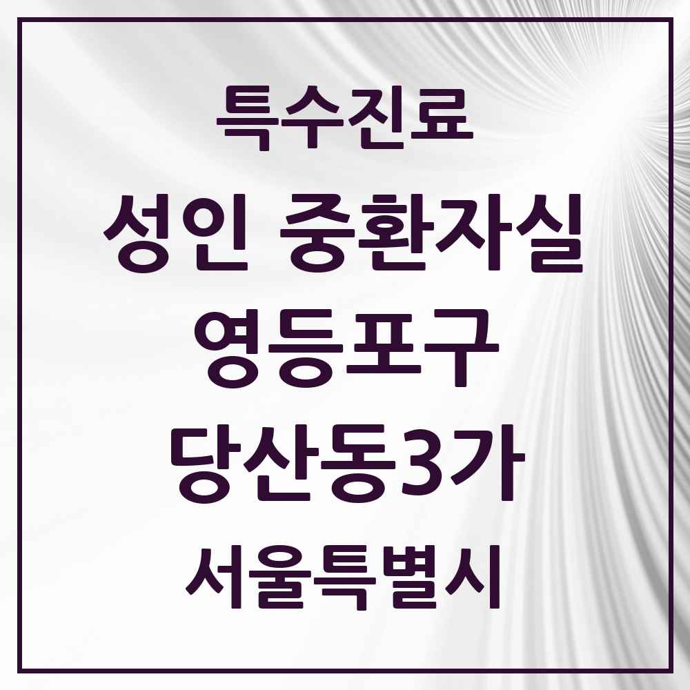 2025 서울특별시 영등포구 당산동3가 성인 중환자실 의원·병원 목록 1곳
