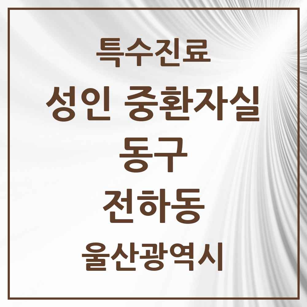 2025 울산광역시 동구 전하동 성인 중환자실 의원·병원 목록 1곳