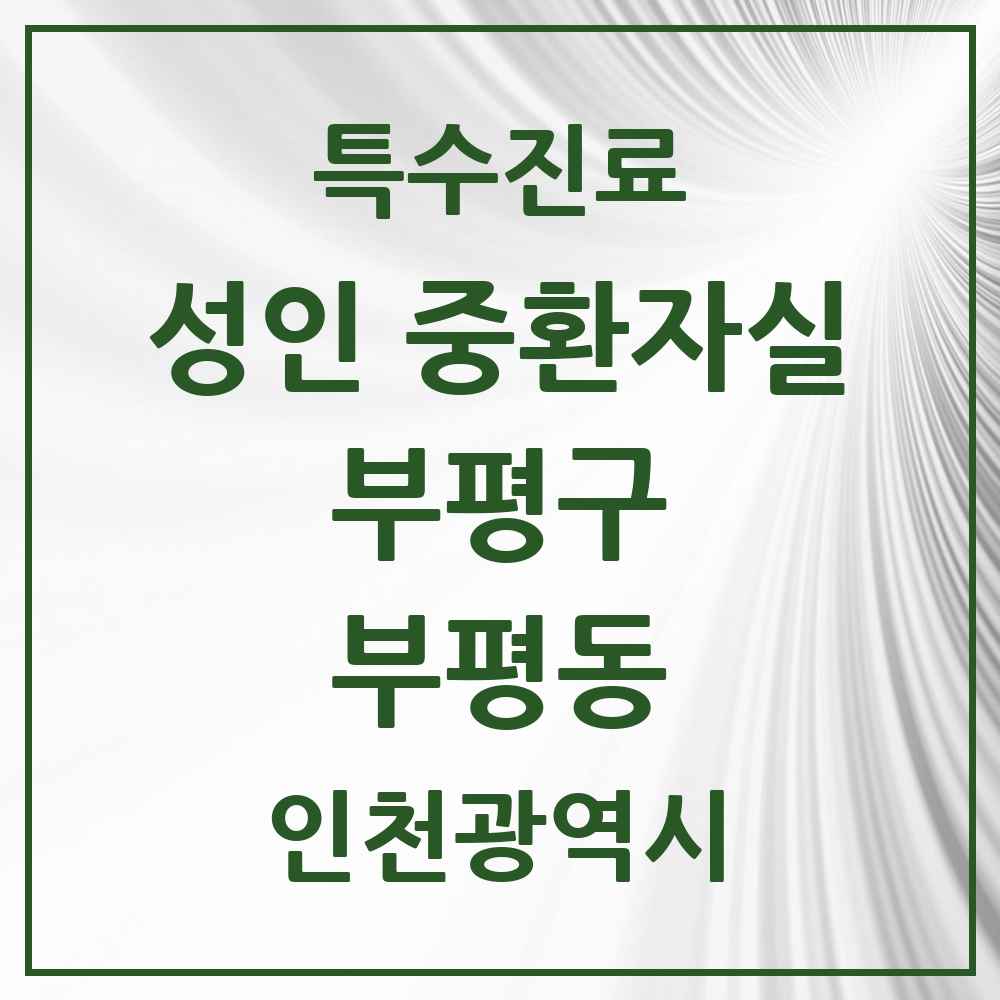 2025 인천광역시 부평구 부평동 성인 중환자실 의원·병원 목록 1곳
