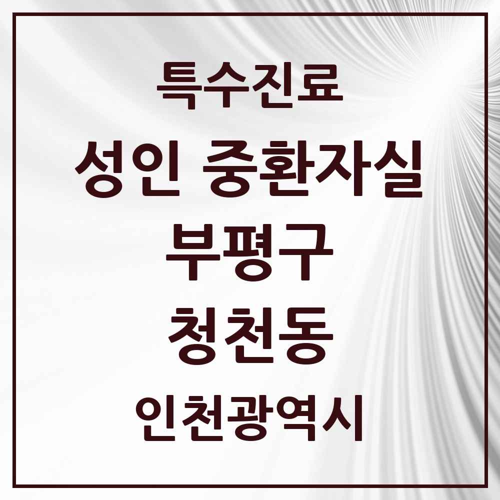 2025 인천광역시 부평구 청천동 성인 중환자실 의원·병원 목록 1곳