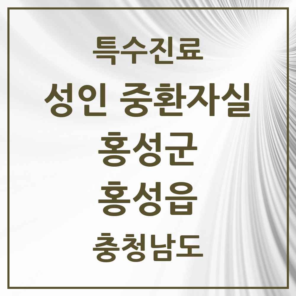 2025 충청남도 홍성군 홍성읍 성인 중환자실 의원·병원 목록 1곳