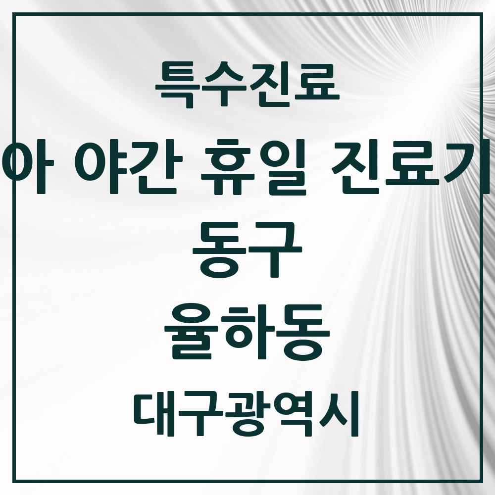2025 대구광역시 동구 율하동 소아 야간 휴일 진료기관 의원·병원 목록 2곳