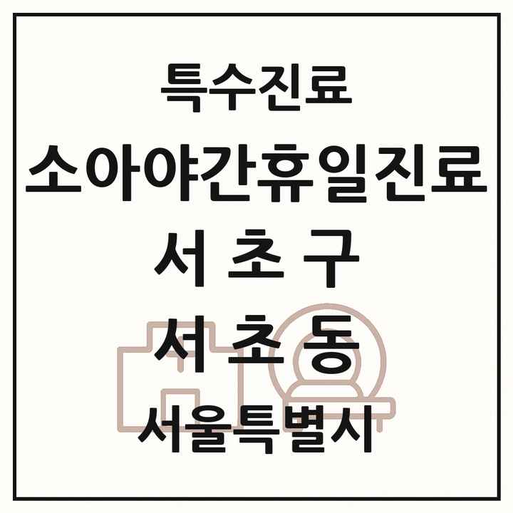 2026 서울특별시 서초구 서초동 소아 야간 휴일 진료기관 의원·병원 목록 2곳