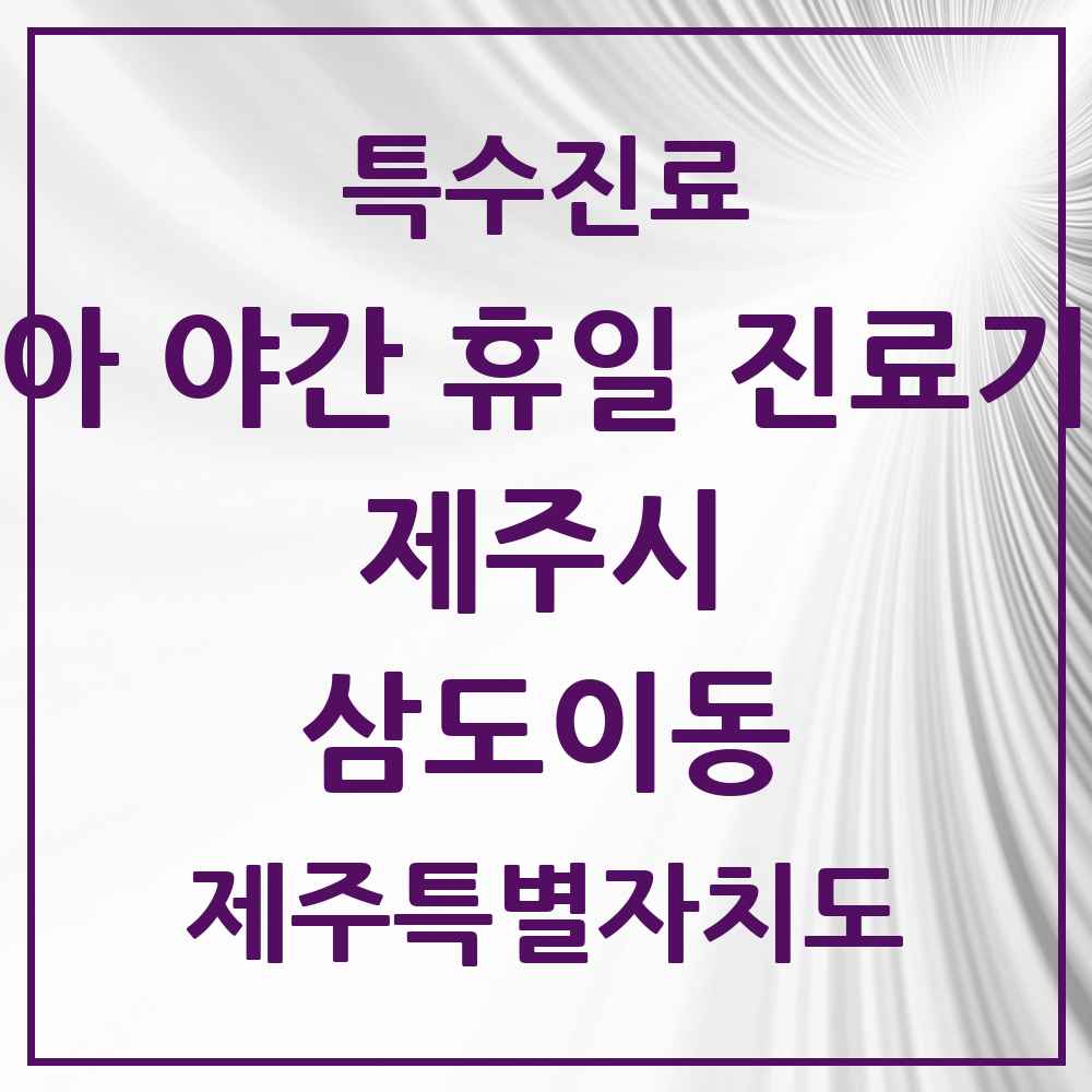 2025 제주특별자치도 제주시 삼도이동 소아 야간 휴일 진료기관 의원·병원 목록 2곳