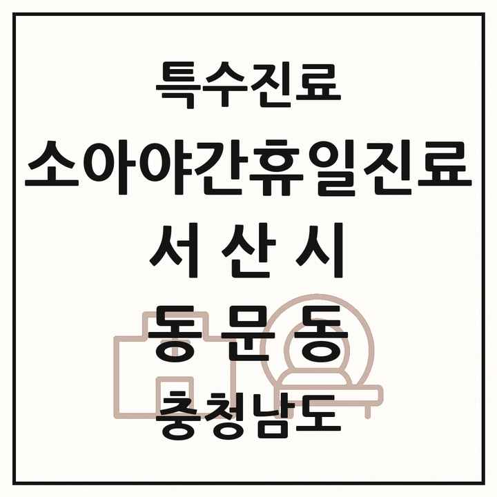 2026 충청남도 서산시 동문동 소아 야간 휴일 진료기관 의원·병원 목록 2곳