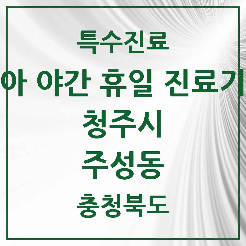 2025 충청북도 청주시 주성동 소아 야간 휴일 진료기관 의원·병원 목록 2곳