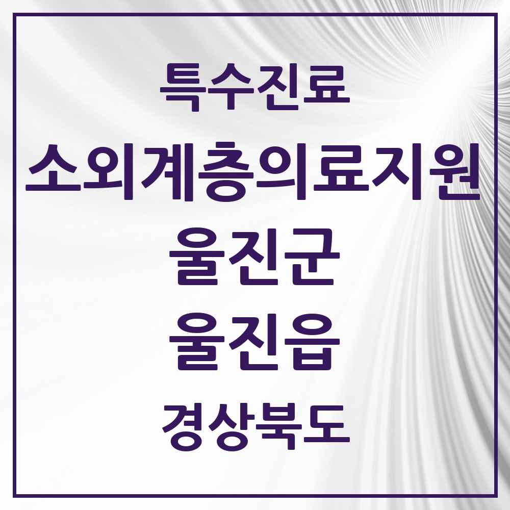 2025 경상북도 울진군 울진읍 소외계층 의료서비스지원 사업기관 의원·병원 목록 1곳