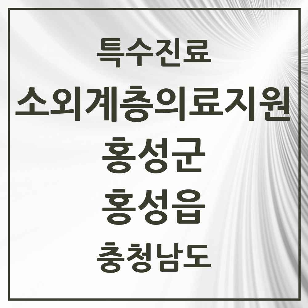 2025 충청남도 홍성군 홍성읍 소외계층 의료서비스지원 사업기관 의원·병원 목록 1곳