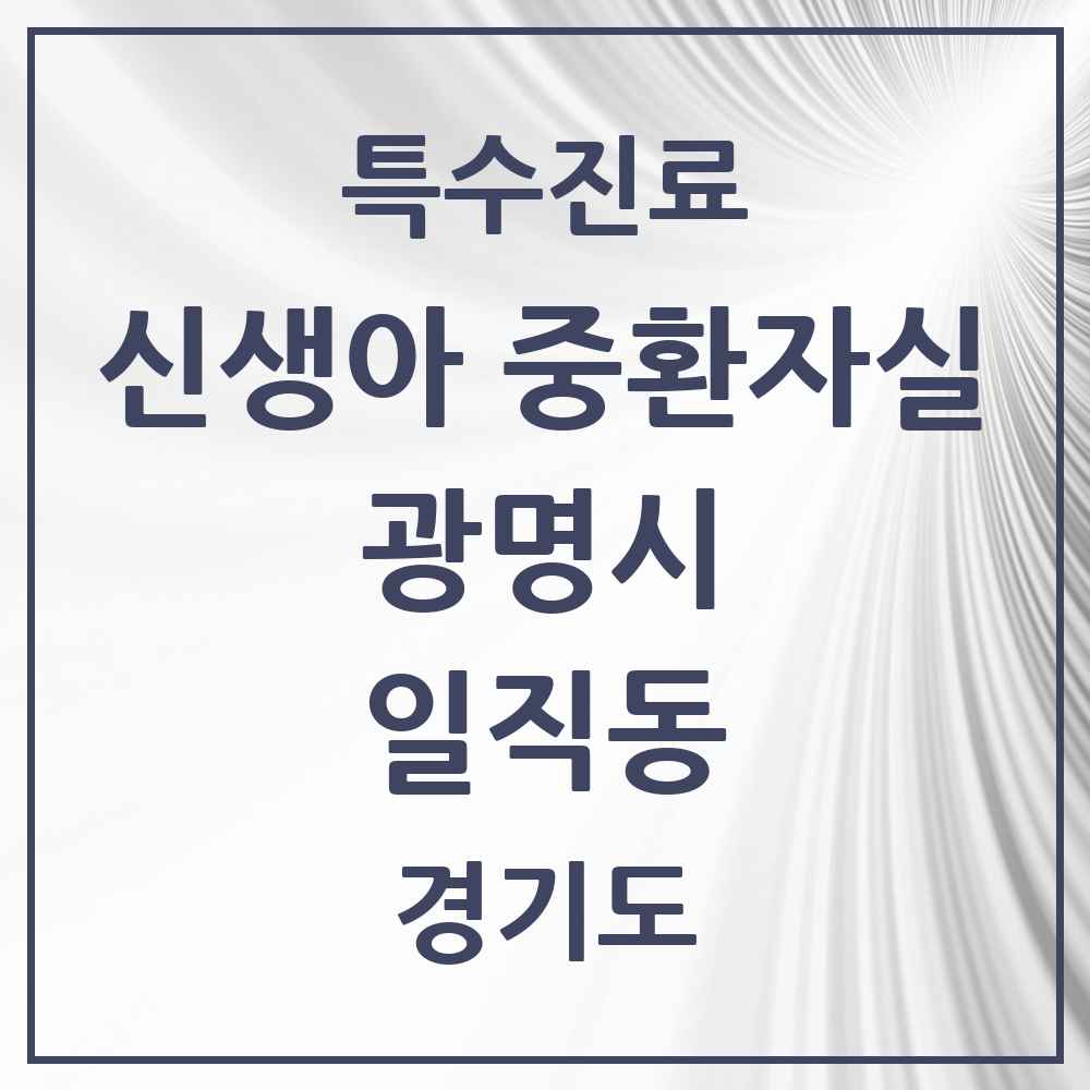 2025 경기도 광명시 일직동 신생아 중환자실 의원·병원 목록 1곳