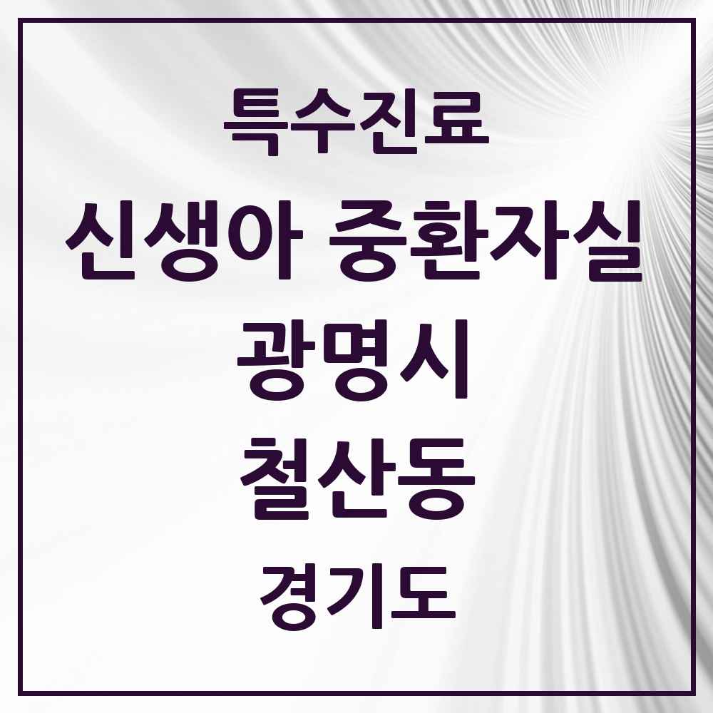 2025 경기도 광명시 철산동 신생아 중환자실 의원·병원 목록 1곳