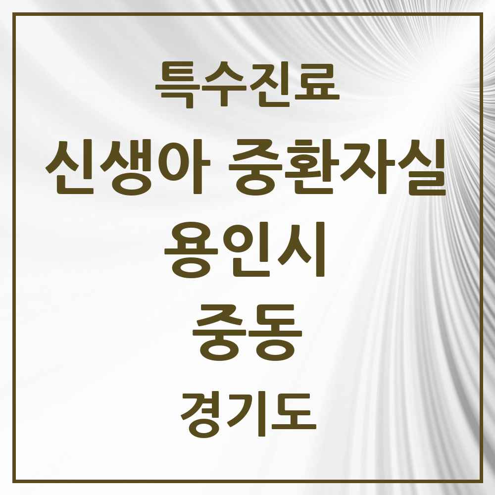 2025 경기도 용인시 중동 신생아 중환자실 의원·병원 목록 1곳