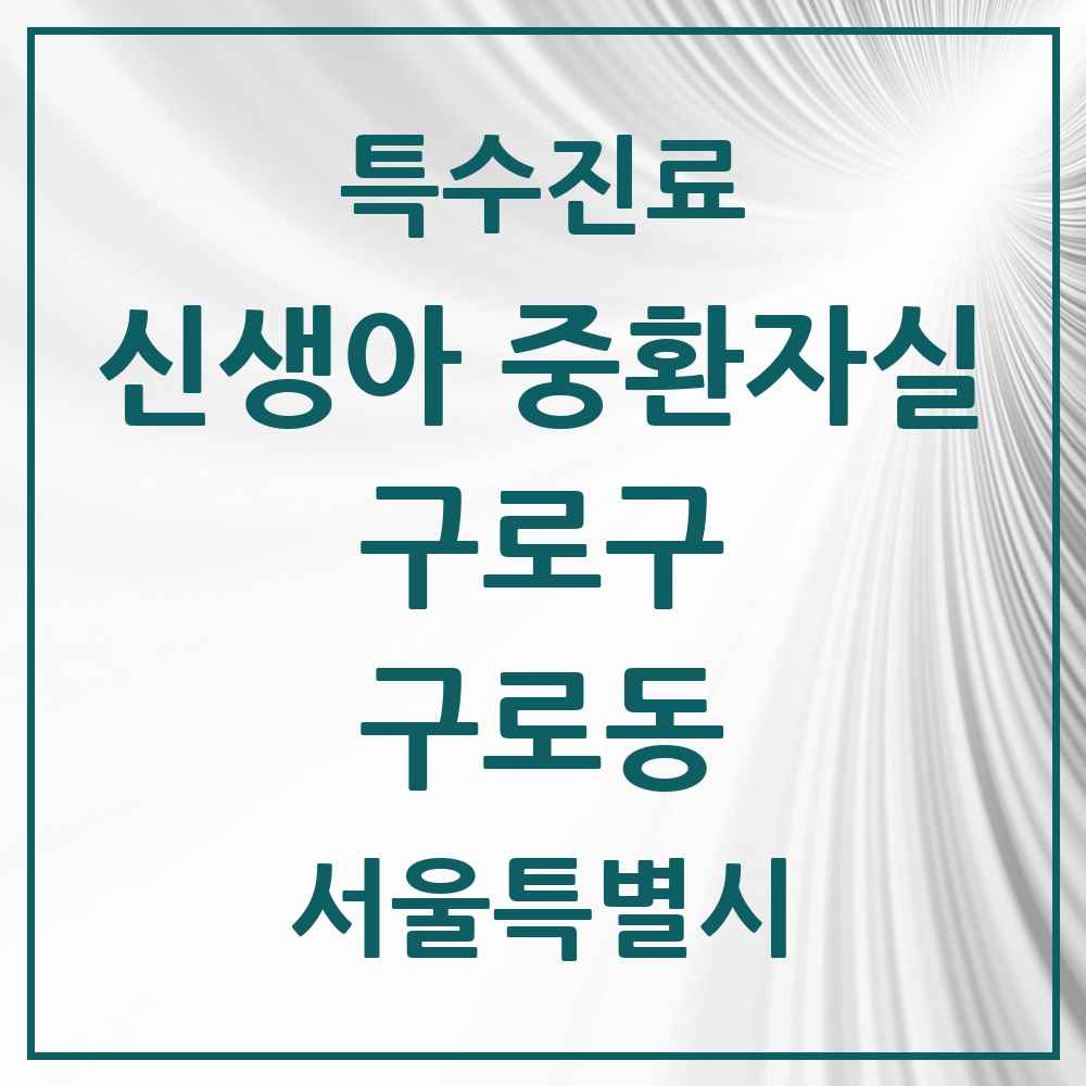 2025 서울특별시 구로구 구로동 신생아 중환자실 의원·병원 목록 1곳
