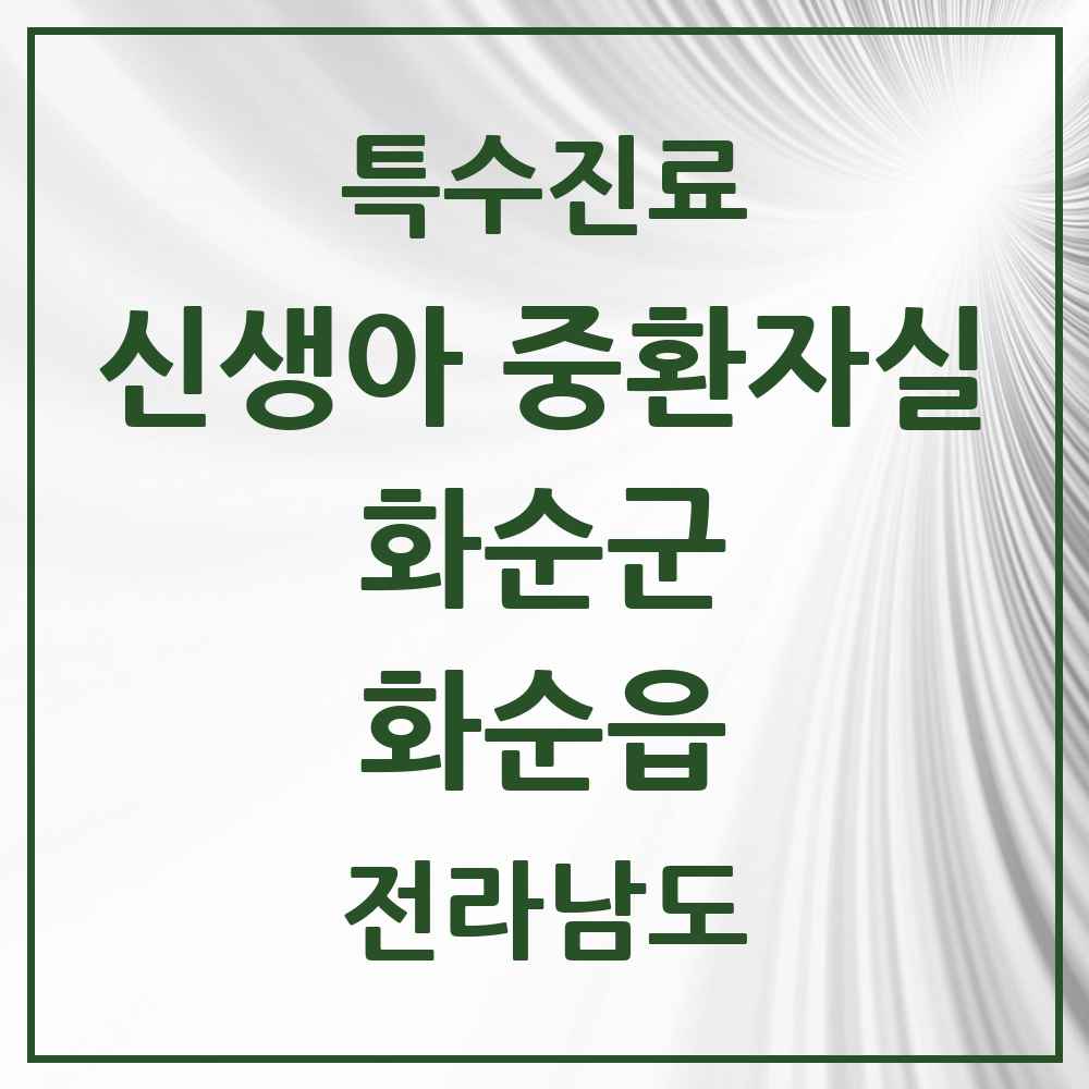 2025 전라남도 화순군 화순읍 신생아 중환자실 의원·병원 목록 1곳