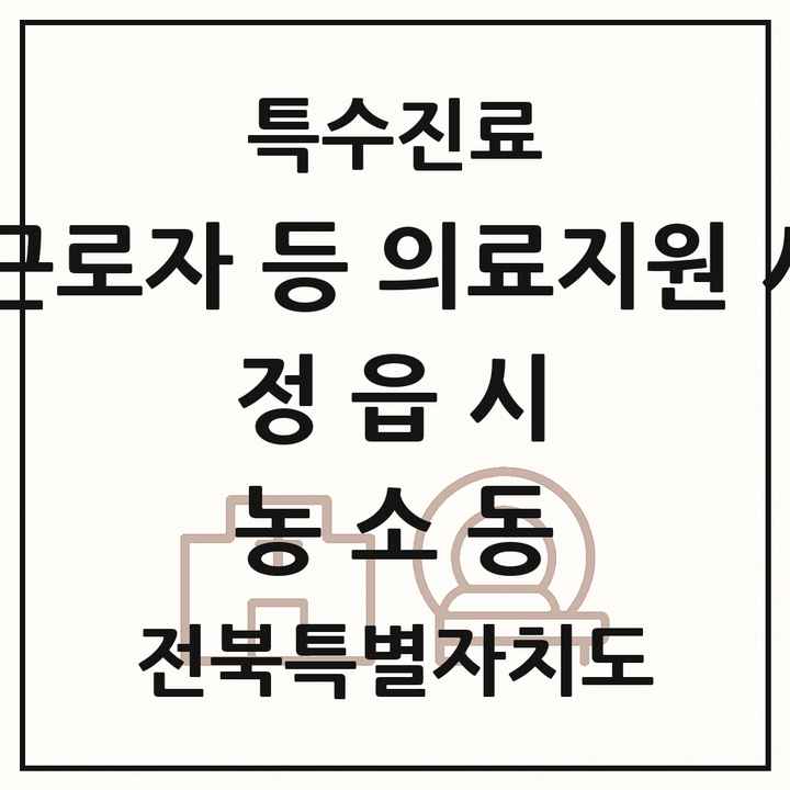 2026 전북특별자치도 정읍시 농소동 외국인 근로자 등 의료지원 사업기관 의원·병원 목록 1곳