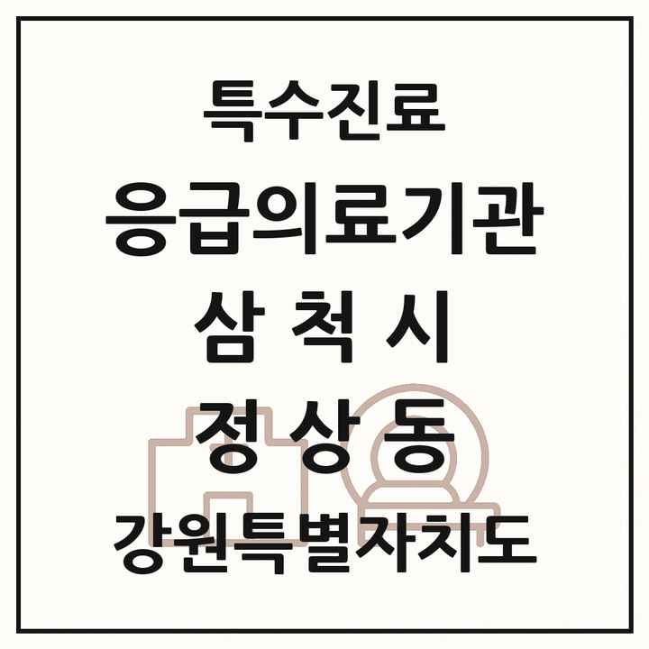 2026 강원특별자치도 삼척시 정상동 응급의료기관 의원·병원 목록 1곳