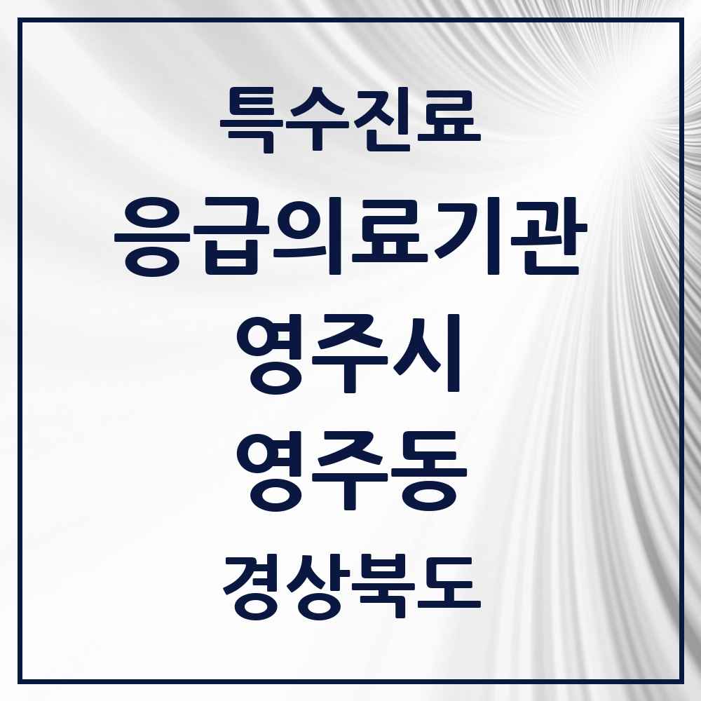 2025 경상북도 영주시 영주동 응급의료기관 의원·병원 목록 1곳