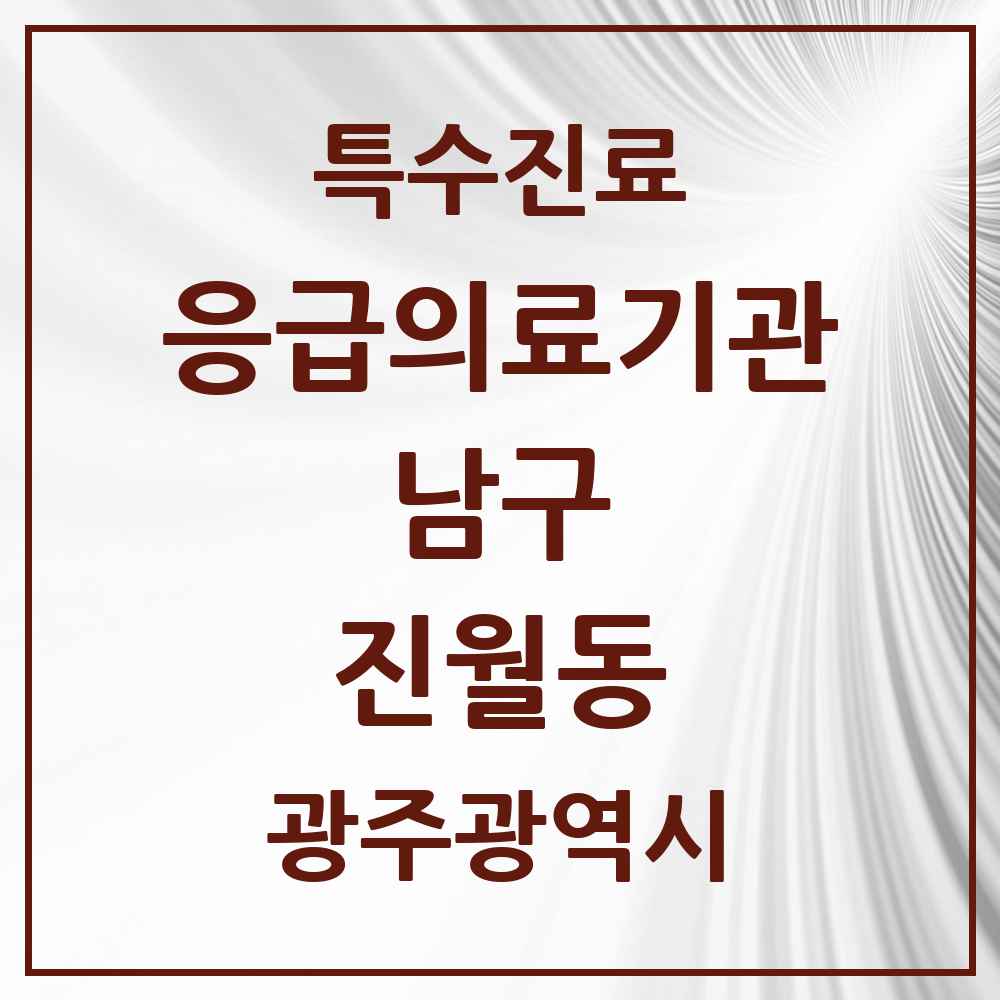 2025 광주광역시 남구 진월동 응급의료기관 의원·병원 목록 1곳
