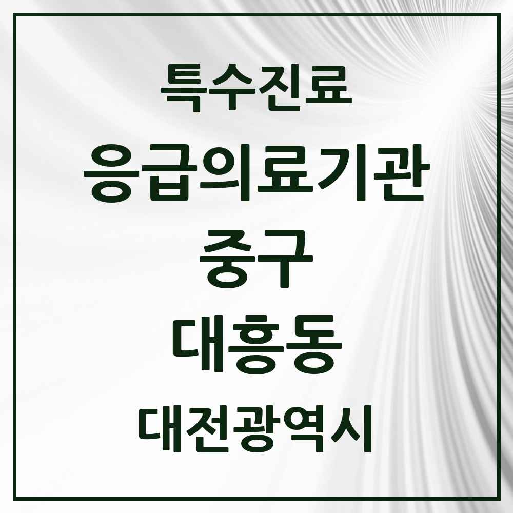 2025 대전광역시 중구 대흥동 응급의료기관 의원·병원 목록 1곳