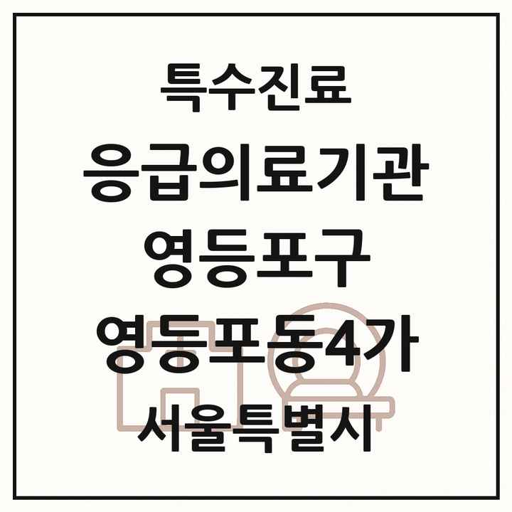 2026 서울특별시 영등포구 영등포동4가 응급의료기관 의원·병원 목록 1곳