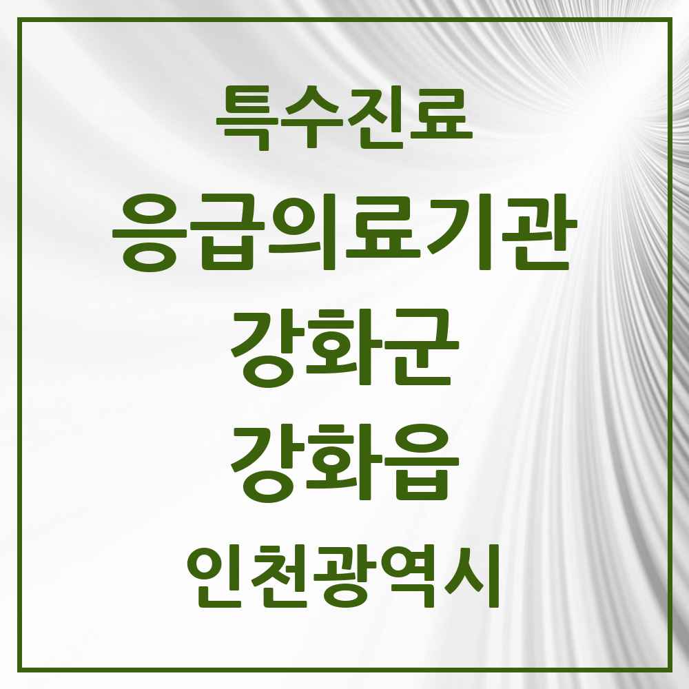2025 인천광역시 강화군 강화읍 응급의료기관 의원·병원 목록 1곳