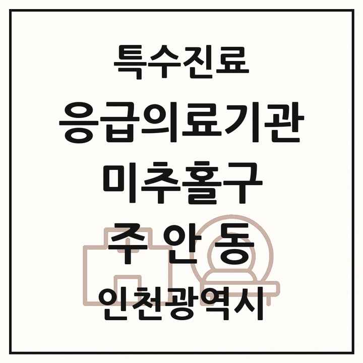 2026 인천광역시 미추홀구 주안동 응급의료기관 의원·병원 목록 1곳