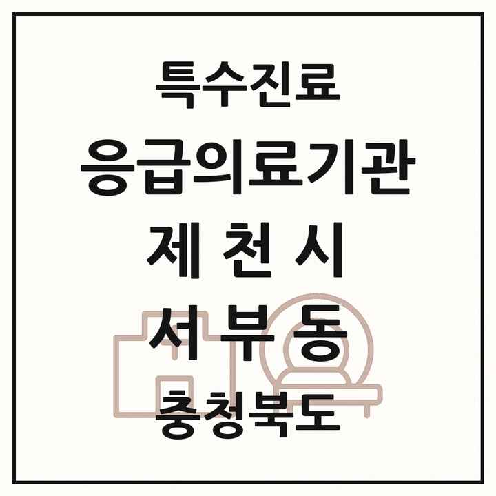 2026 충청북도 제천시 서부동 응급의료기관 의원·병원 목록 1곳