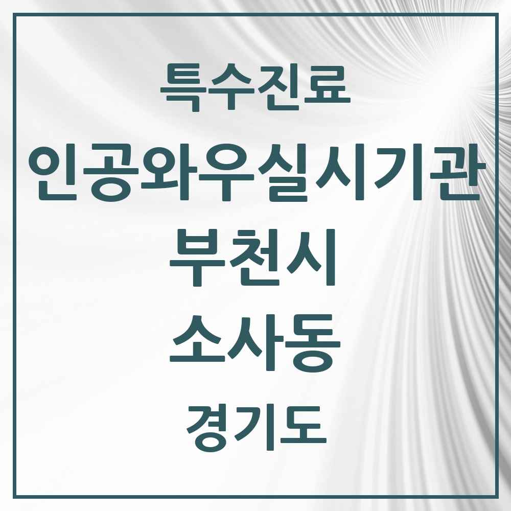 2025 경기도 부천시 소사동 인공와우 실시기관 의원·병원 목록 1곳