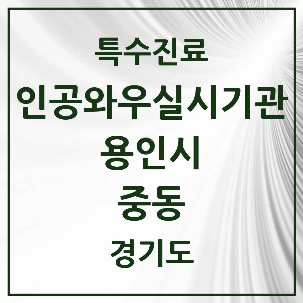 2025 경기도 용인시 중동 인공와우 실시기관 의원·병원 목록 1곳