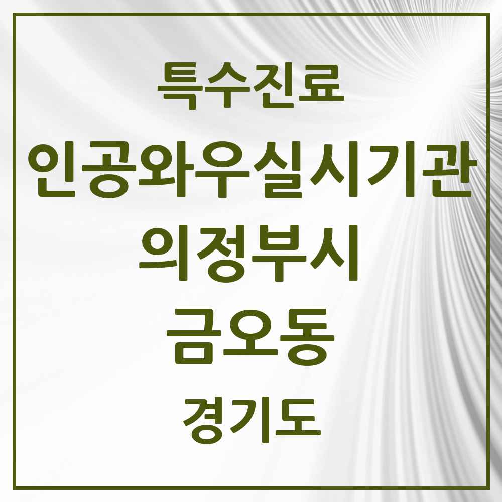 2025 경기도 의정부시 금오동 인공와우 실시기관 의원·병원 목록 2곳