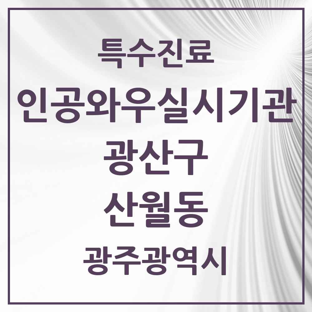 2025 광주광역시 광산구 산월동 인공와우 실시기관 의원·병원 목록 1곳