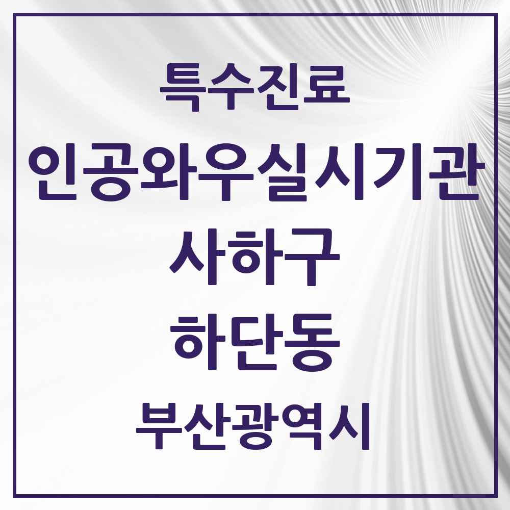 2025 부산광역시 사하구 하단동 인공와우 실시기관 의원·병원 목록 1곳