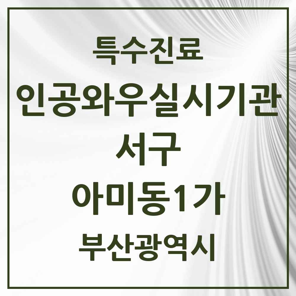 2025 부산광역시 서구 아미동1가 인공와우 실시기관 의원·병원 목록 1곳