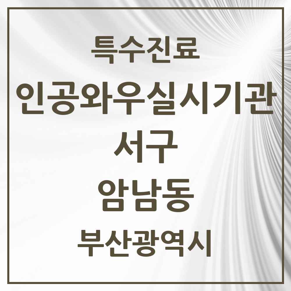 2025 부산광역시 서구 암남동 인공와우 실시기관 의원·병원 목록 1곳