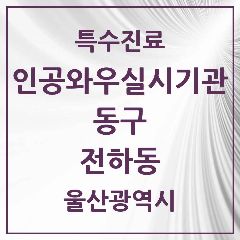 2025 울산광역시 동구 전하동 인공와우 실시기관 의원·병원 목록 1곳