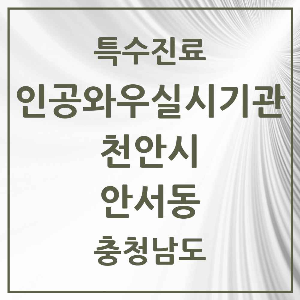 2025 충청남도 천안시 안서동 인공와우 실시기관 의원·병원 목록 1곳