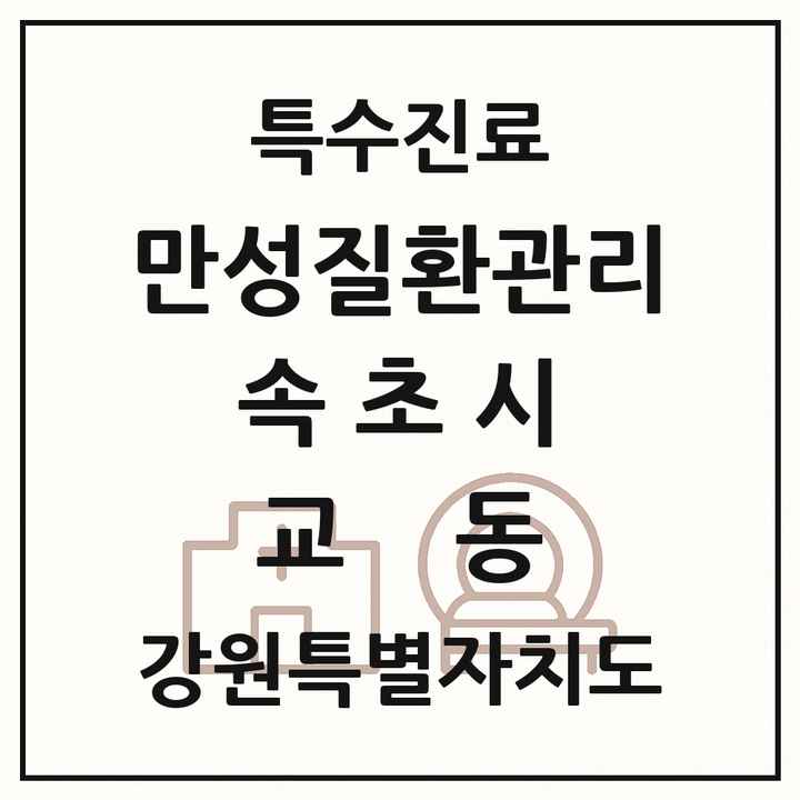 2026 강원특별자치도 속초시 교동 일차의료 만성질환관리 실시기관 의원·병원 목록 4곳