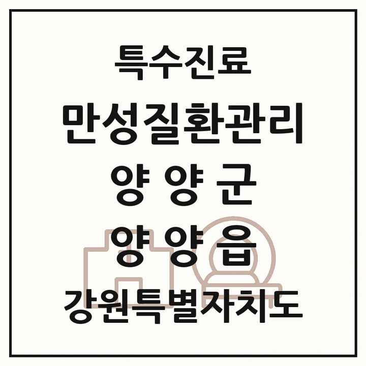 2026 강원특별자치도 양양군 양양읍 일차의료 만성질환관리 실시기관 의원·병원 목록 2곳