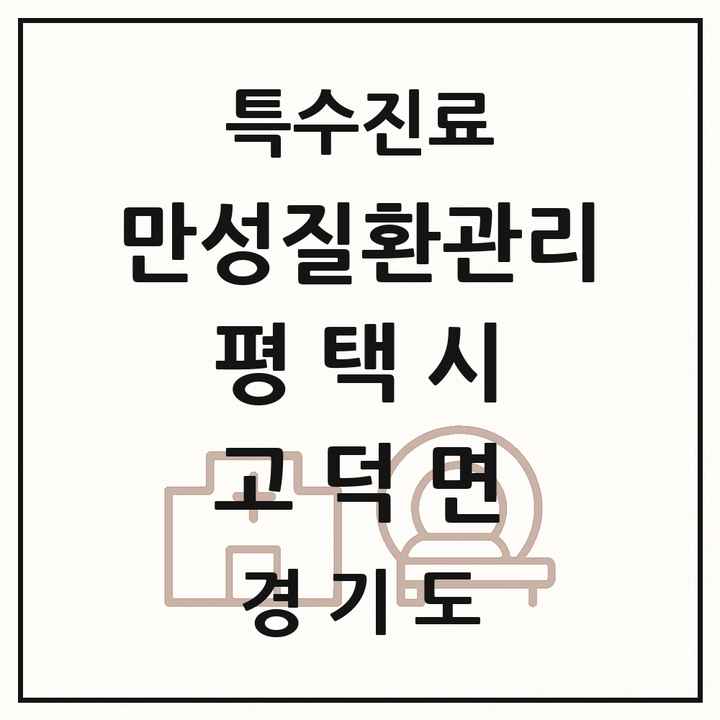 2026 경기도 평택시 고덕면 일차의료 만성질환관리 실시기관 의원·병원 목록 1곳