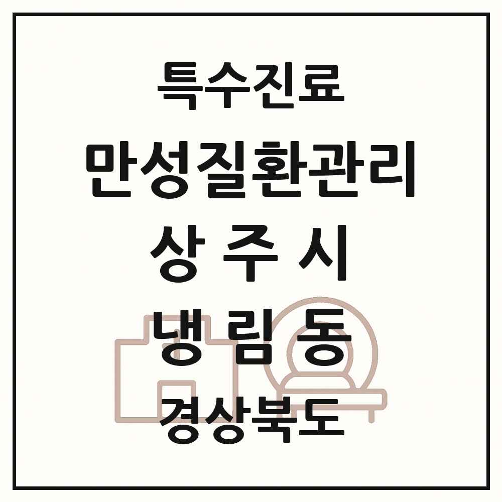2025 경상북도 상주시 냉림동 일차의료 만성질환관리 실시기관 의원·병원 목록 1곳