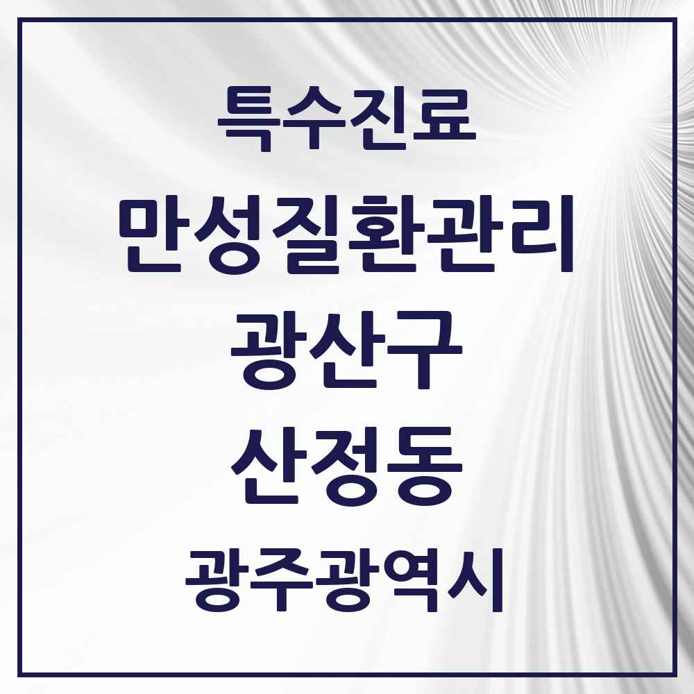 2025 광주광역시 광산구 산정동 일차의료 만성질환관리 실시기관 의원·병원 목록 1곳