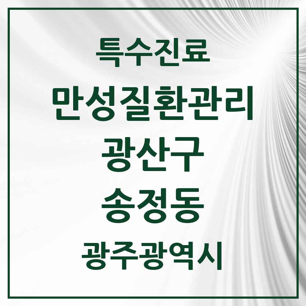 2025 광주광역시 광산구 송정동 일차의료 만성질환관리 실시기관 의원·병원 목록 4곳